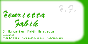 henrietta fabik business card