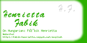 henrietta fabik business card